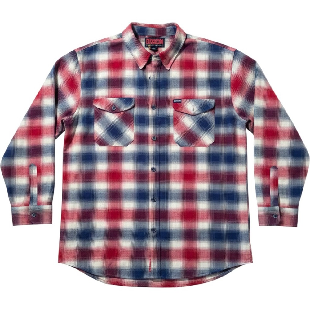 Dixxon Flannel The‎ Barbicide 4X Red Blue Plaid D-Tech Biker Aesthetic Utility